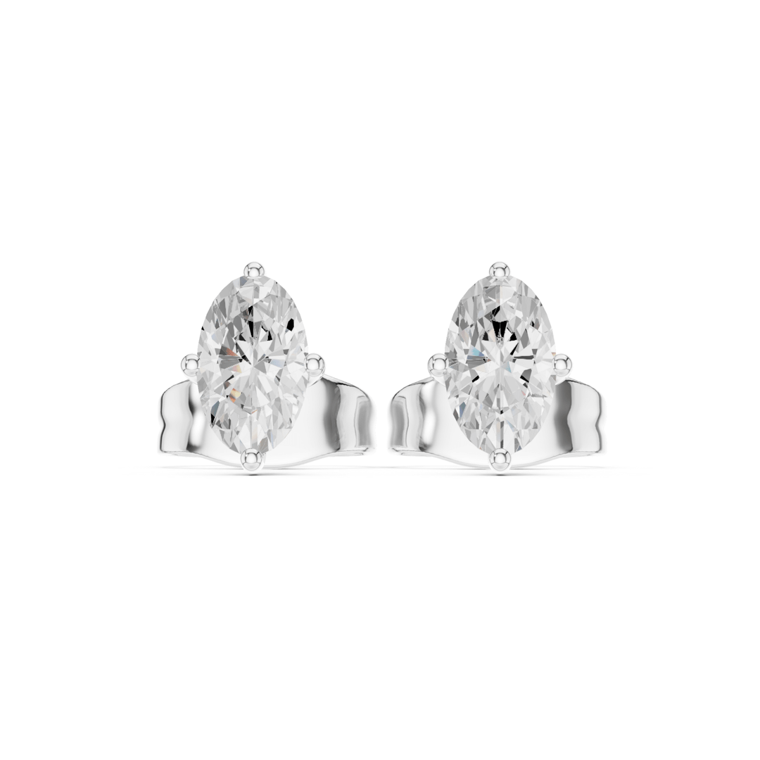 Oval 0.65 ctw Diamond Stud Earrings - E1143 in Earrings by 18 KARATS INC.