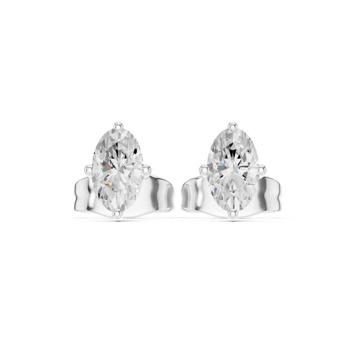 Oval 0.65 ctw Diamond Stud Earrings - E1143 in Earrings by 18 KARATS INC.