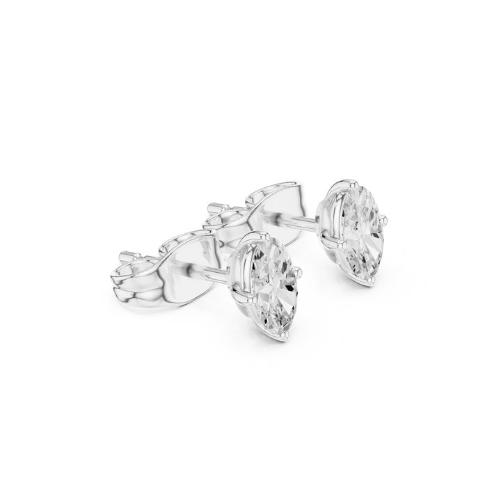 Oval 0.65 ctw Diamond Stud Earrings - E1143 in Earrings by 18 KARATS INC.