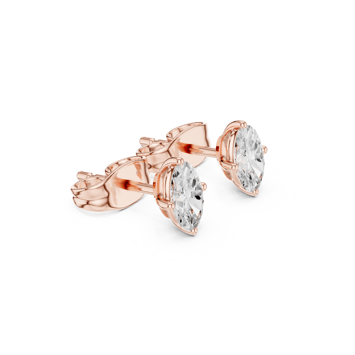 Oval 0.65 ctw Diamond Stud Earrings - E1143 in Earrings by 18 KARATS INC.