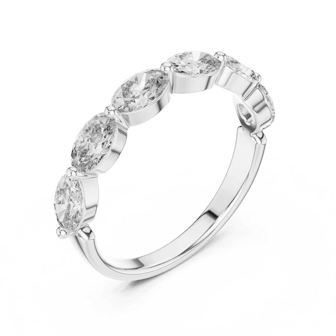 Oval 1.5 ctw Diamond Wedding Band - B1125 in Wedding Bands by 18 KARATS INC.