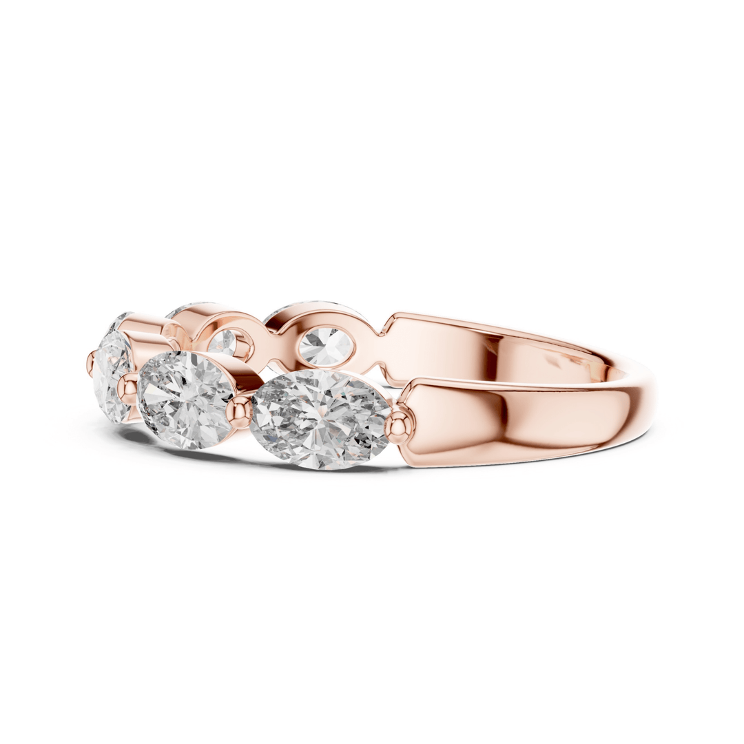 Oval 1.5 ctw Diamond Wedding Band - B1125 in Wedding Bands by 18 KARATS INC.
