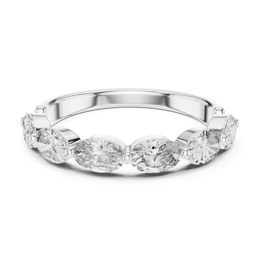 Oval 1.5 ctw Diamond Wedding Band - B1125 in Wedding Bands by 18 KARATS INC.