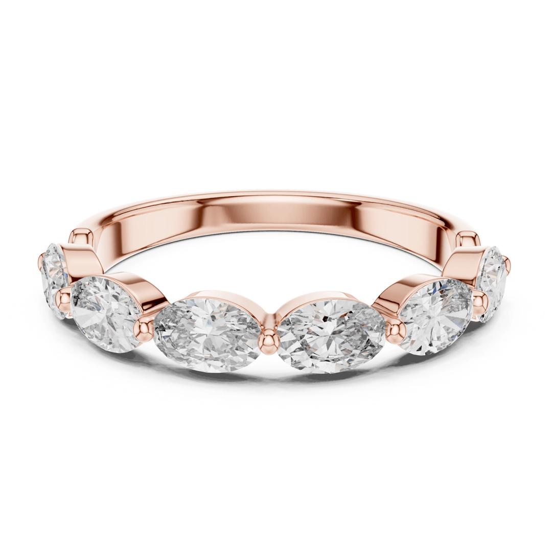 Oval 1.5 ctw Diamond Wedding Band - B1125 in Wedding Bands by 18 KARATS INC.