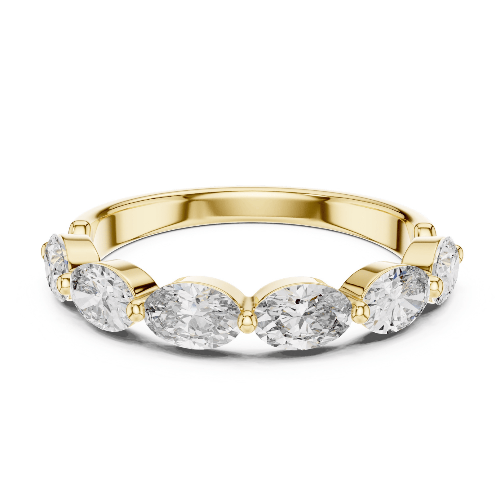 Oval 1.5 ctw Diamond Wedding Band - B1125 in Wedding Bands by 18 KARATS INC.