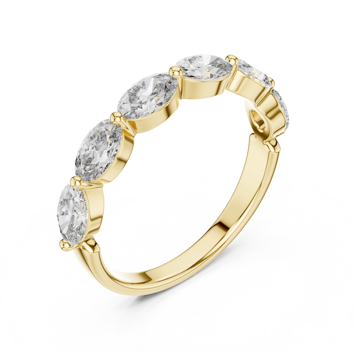 Oval 1.5 ctw Diamond Wedding Band - B1125 in Wedding Bands by 18 KARATS INC.