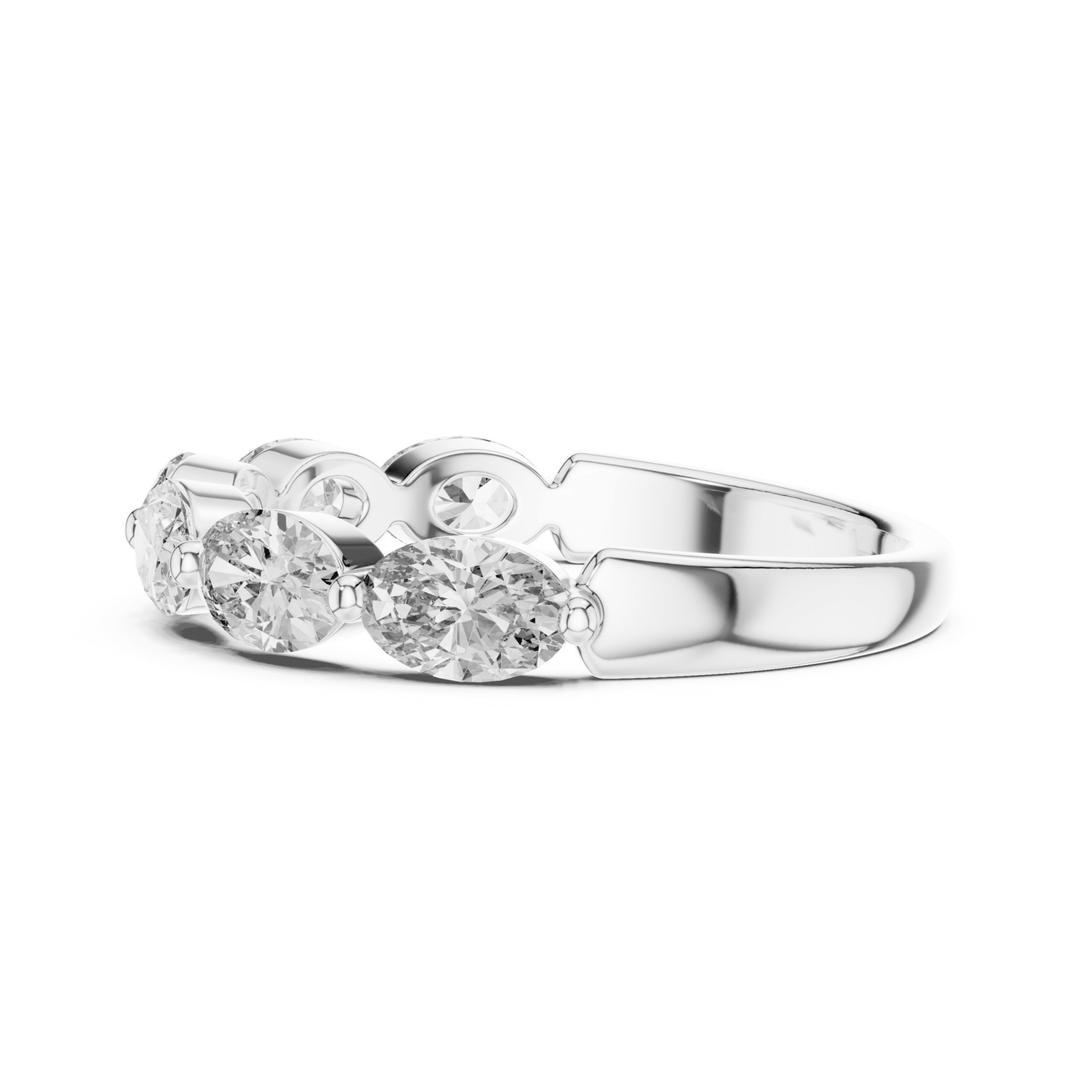Oval 1.5 ctw Diamond Wedding Band - B1125 in Wedding Bands by 18 KARATS INC.