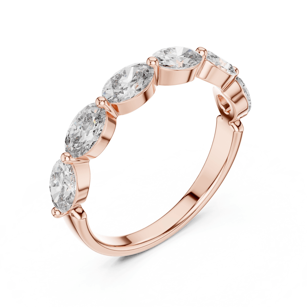 Oval 1.5 ctw Diamond Wedding Band - B1125 in Wedding Bands by 18 KARATS INC.