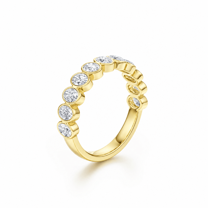 Oval Bezel Half-Eternity Diamond Band in Wedding Bands by 18 KARATS INC.