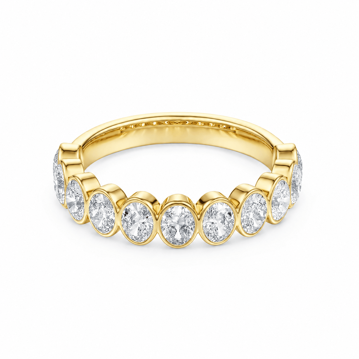 Oval Bezel Half-Eternity Diamond Band in Wedding Bands by 18 KARATS INC.