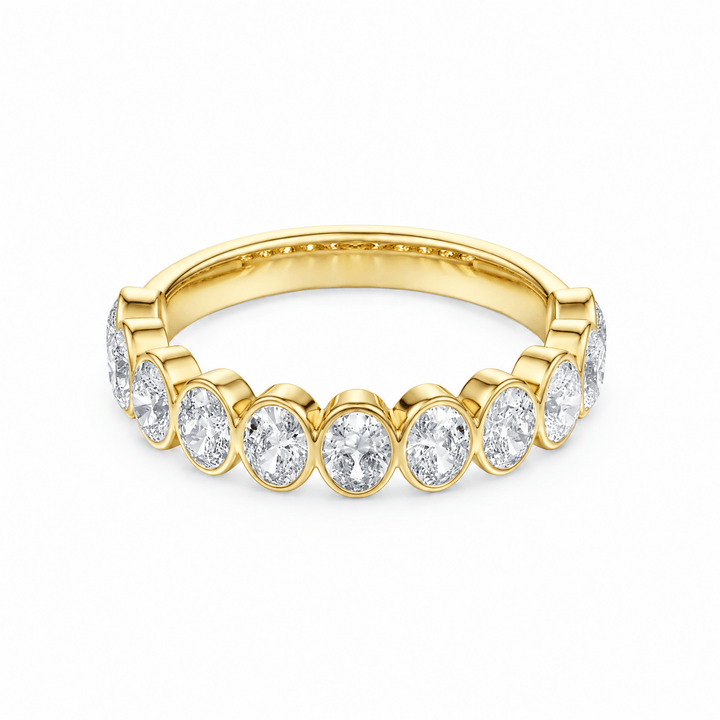 Oval Bezel Half-Eternity Diamond Band in Wedding Bands by 18 KARATS INC.