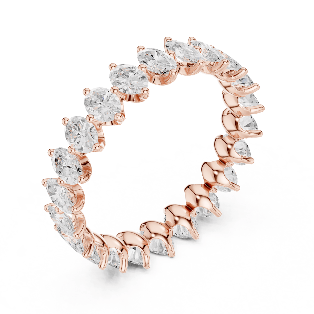 Oval Cut 1.65 ctw Diamond Eternity Band - B1178 in Wedding Bands by 18 KARATS INC.
