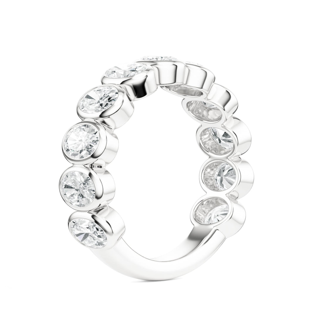 Oval Cut Bezel Diamond Wedding Band in Wedding Bands by 18 Karats