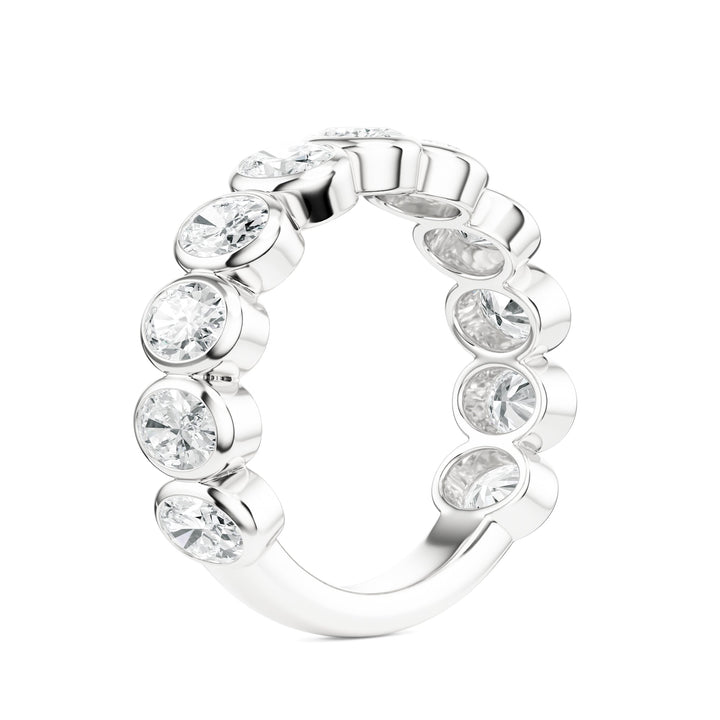 Oval Cut Bezel Diamond Wedding Band in Wedding Bands by 18 Karats