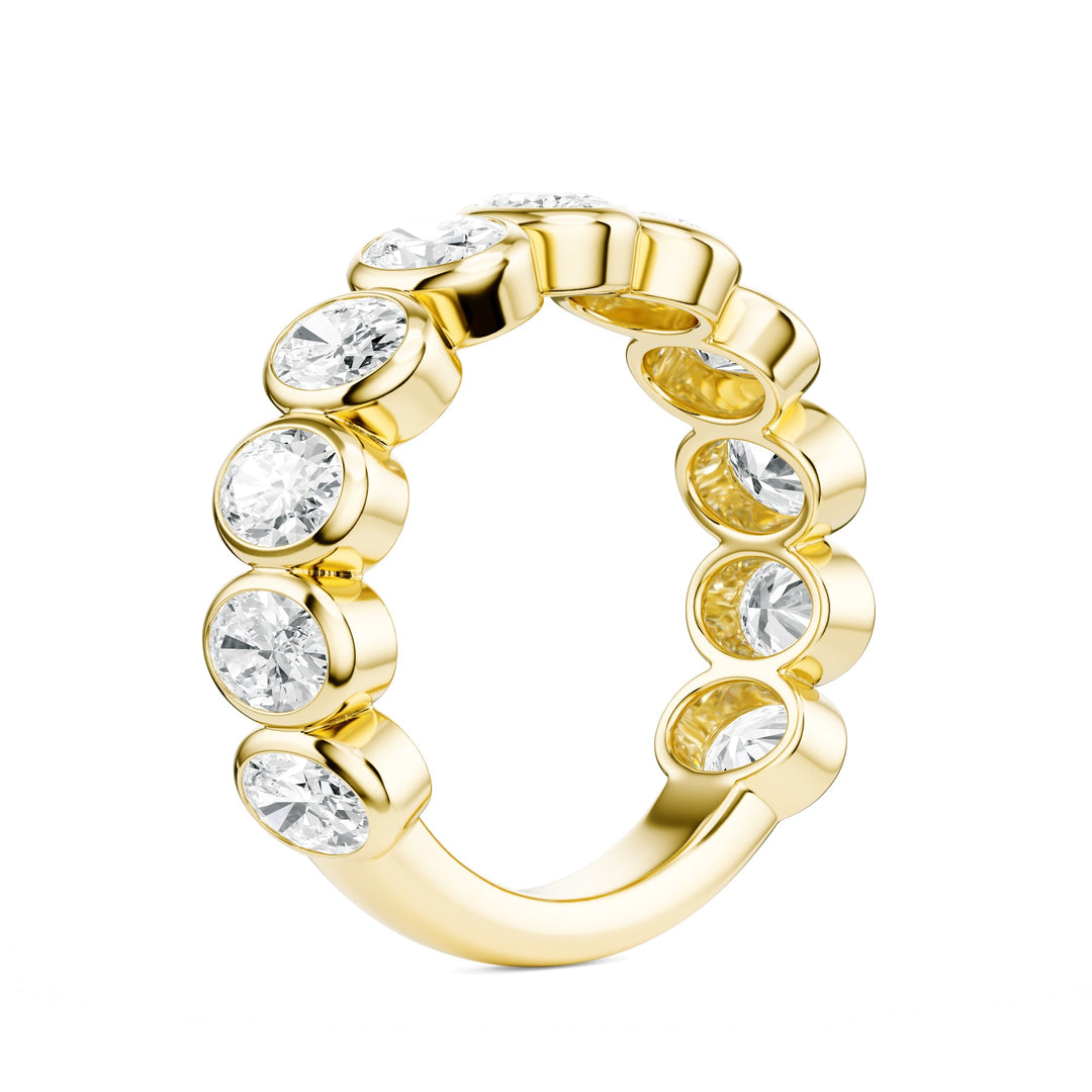 Oval Cut Bezel Diamond Wedding Band in Wedding Bands by 18 Karats