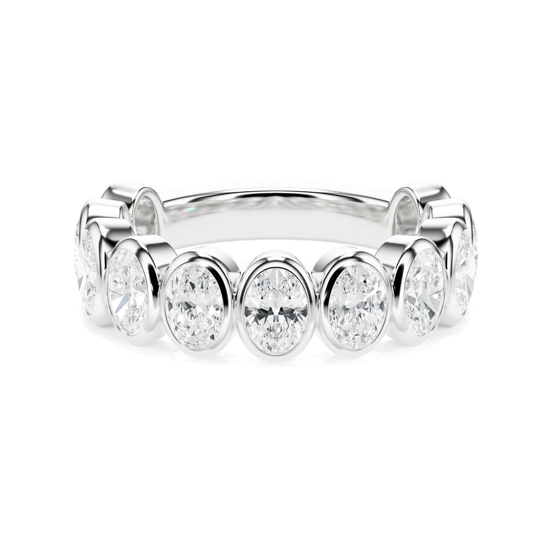 Oval Cut Bezel Diamond Wedding Band in Wedding Bands by 18 Karats