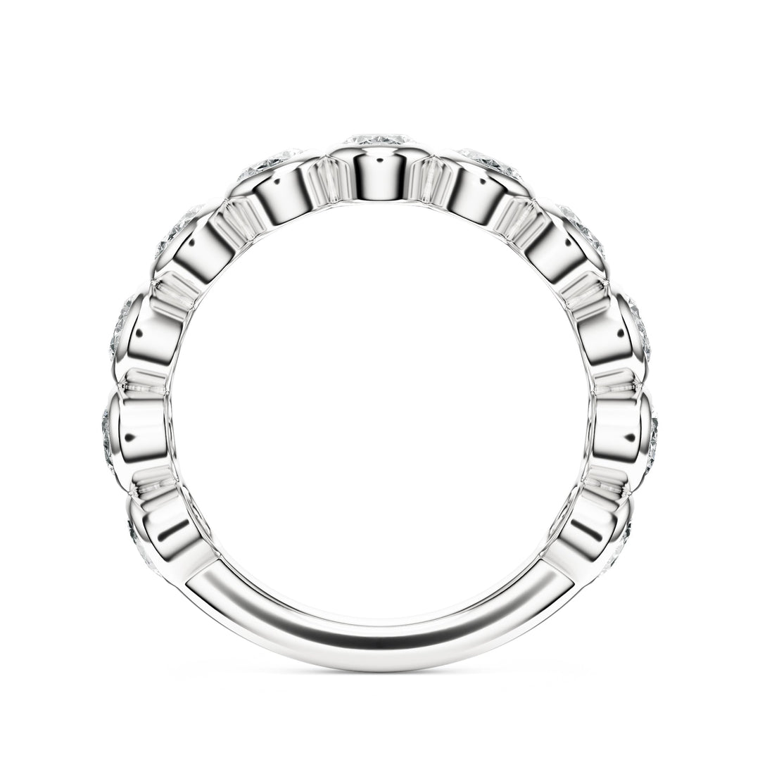 Oval Cut Bezel Diamond Wedding Band in Wedding Bands by 18 Karats