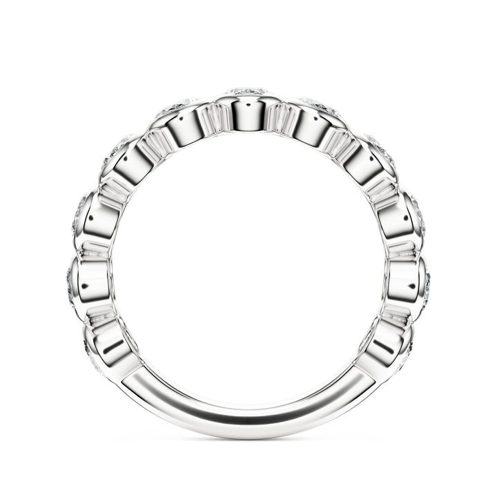 Oval Cut Bezel Diamond Wedding Band in Wedding Bands by 18 Karats
