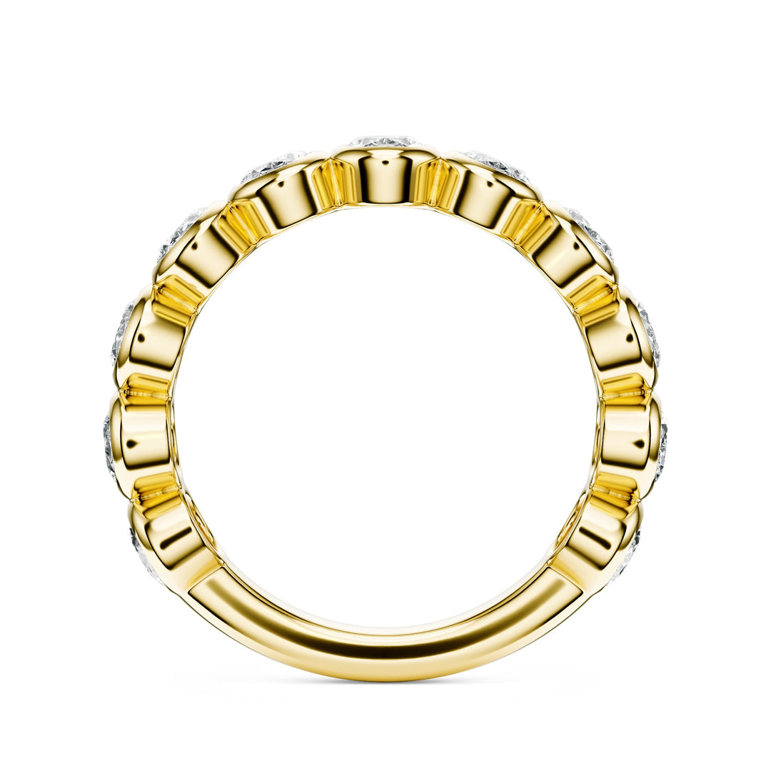 Oval Cut Bezel Diamond Wedding Band in Wedding Bands by 18 Karats