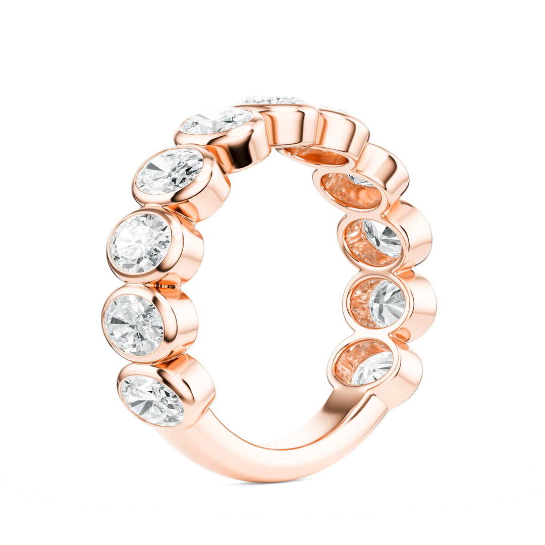 Oval Cut Bezel Diamond Wedding Band in Wedding Bands by 18 Karats