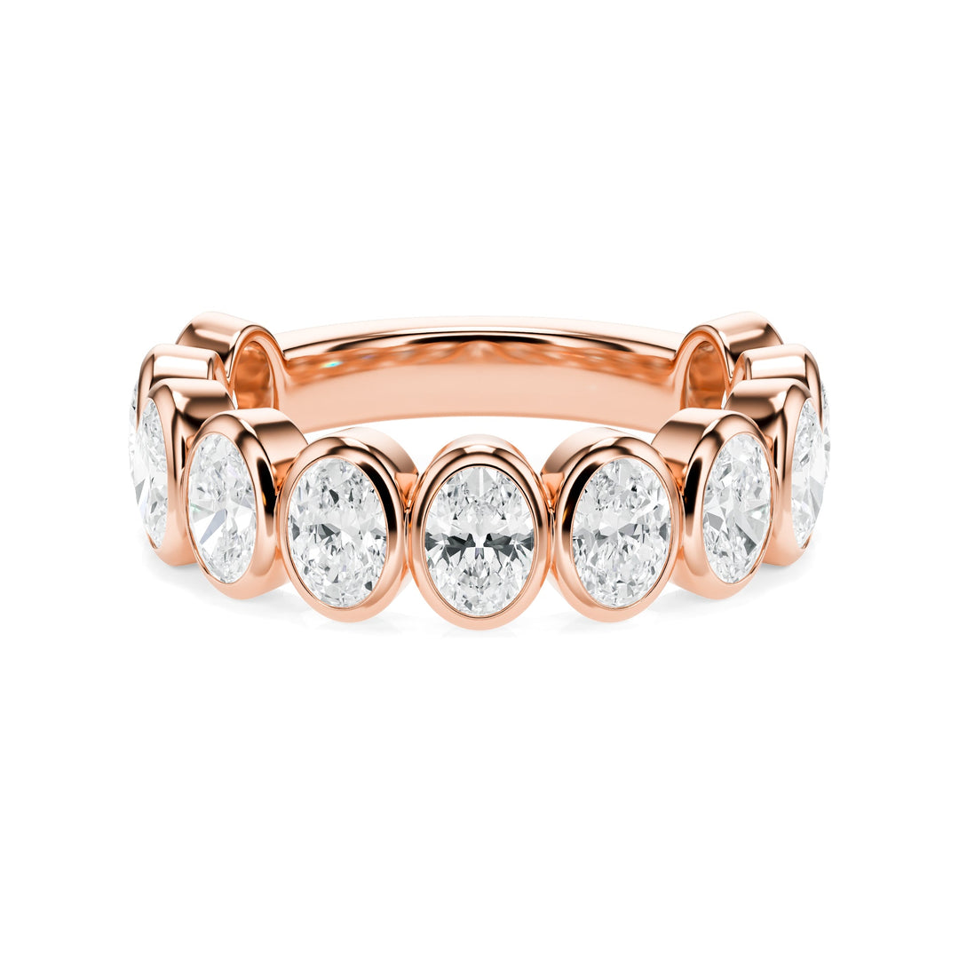 Oval Cut Bezel Diamond Wedding Band in Wedding Bands by 18 Karats