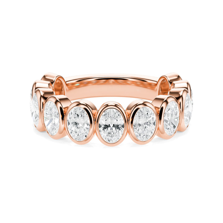 Oval Cut Bezel Diamond Wedding Band in Wedding Bands by 18 Karats