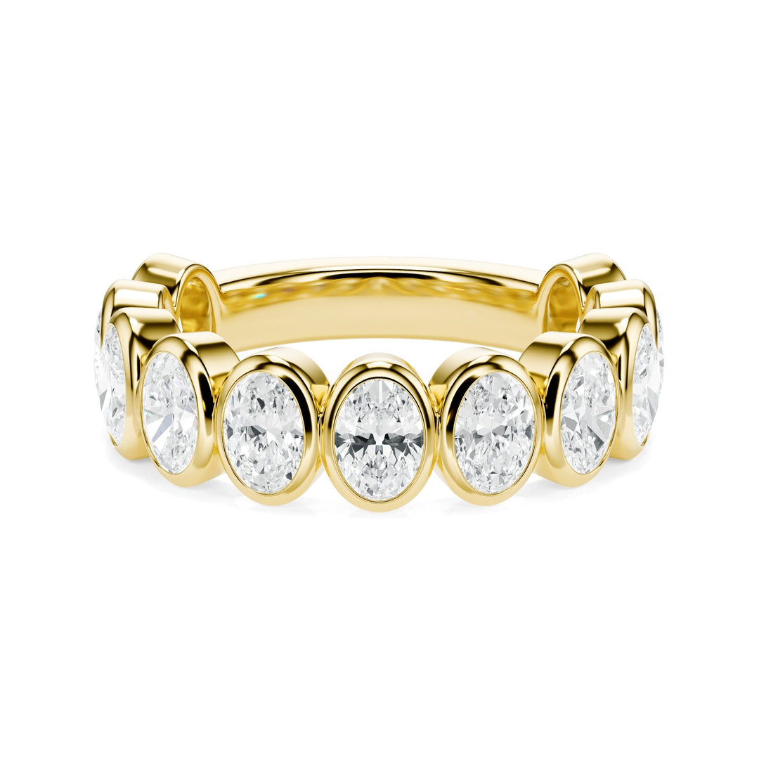 Oval Cut Bezel Diamond Wedding Band in Wedding Bands by 18 Karats