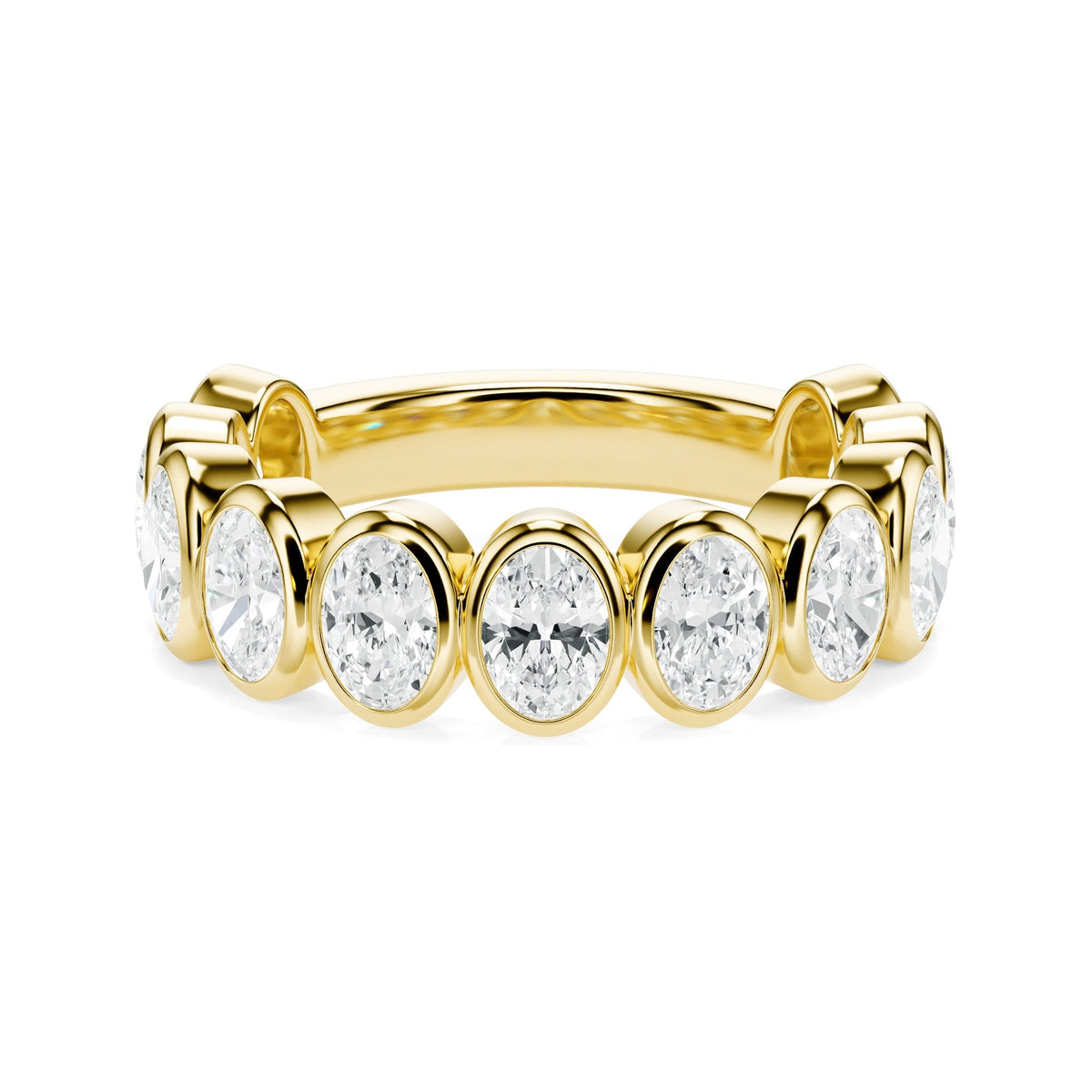 Oval Cut Bezel Diamond Wedding Band in Wedding Bands by 18 Karats