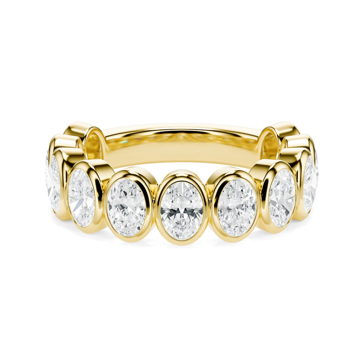 Oval Cut Bezel Diamond Wedding Band in Wedding Bands by 18 Karats