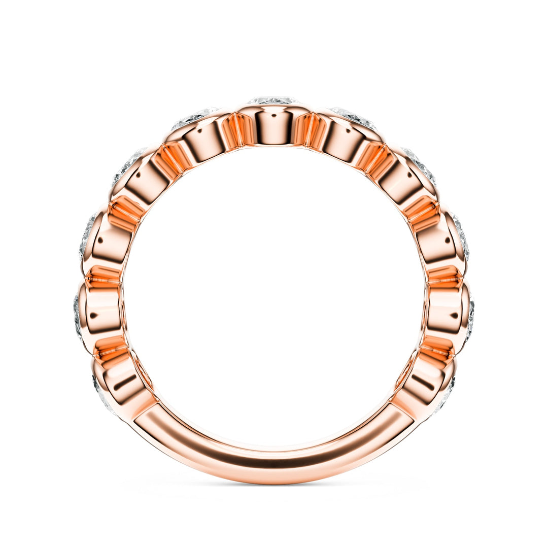 Oval Cut Bezel Diamond Wedding Band in Wedding Bands by 18 Karats