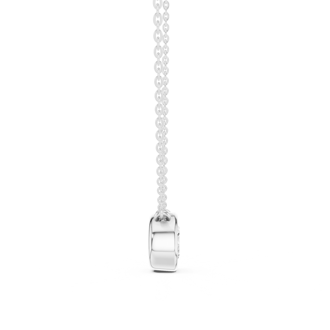 Oval Cut Diamond Bezel Solitaire Pendant - P1135OV in Necklace by 18 KARATS INC.