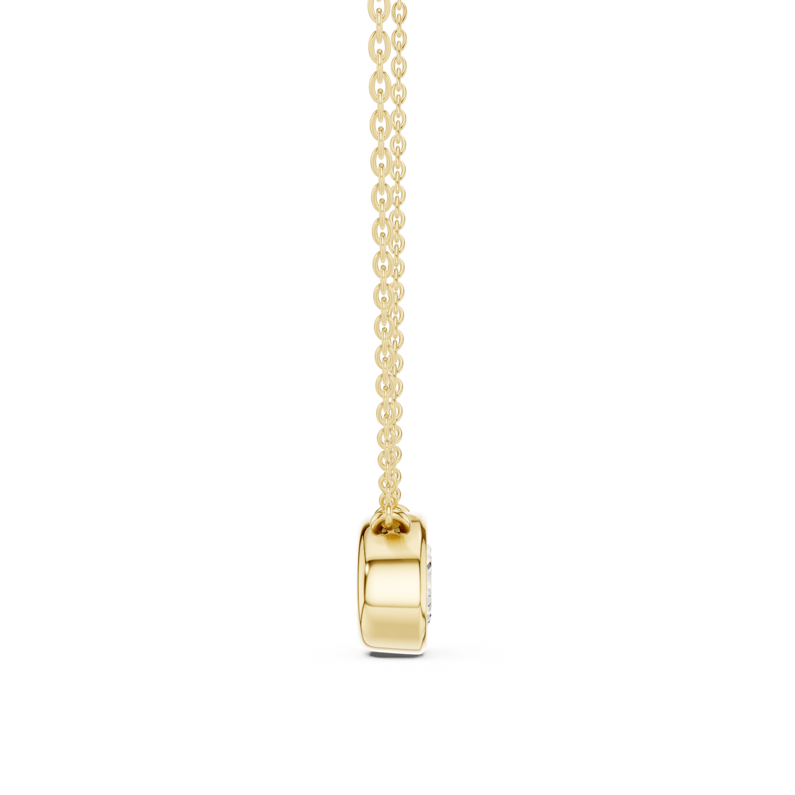 Oval Cut Diamond Bezel Solitaire Pendant - P1135OV in Necklace by 18 KARATS INC.