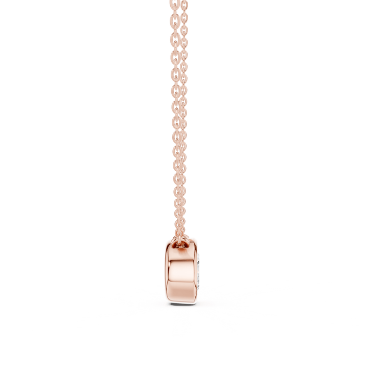 Oval Cut Diamond Bezel Solitaire Pendant - P1135OV in Necklace by 18 KARATS INC.