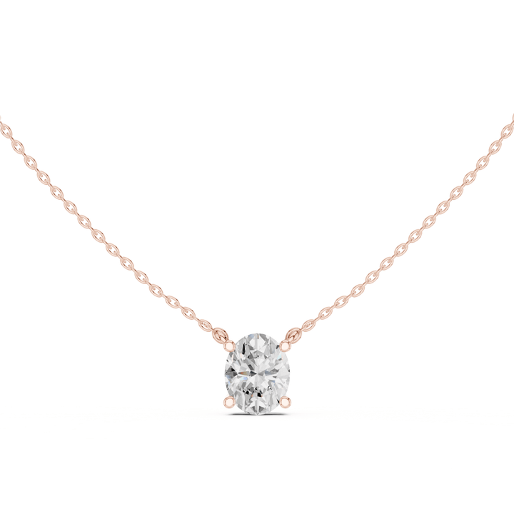 Oval Cut Diamond Solitaire Pendant - P1134OV in Necklace by 18 KARATS INC.