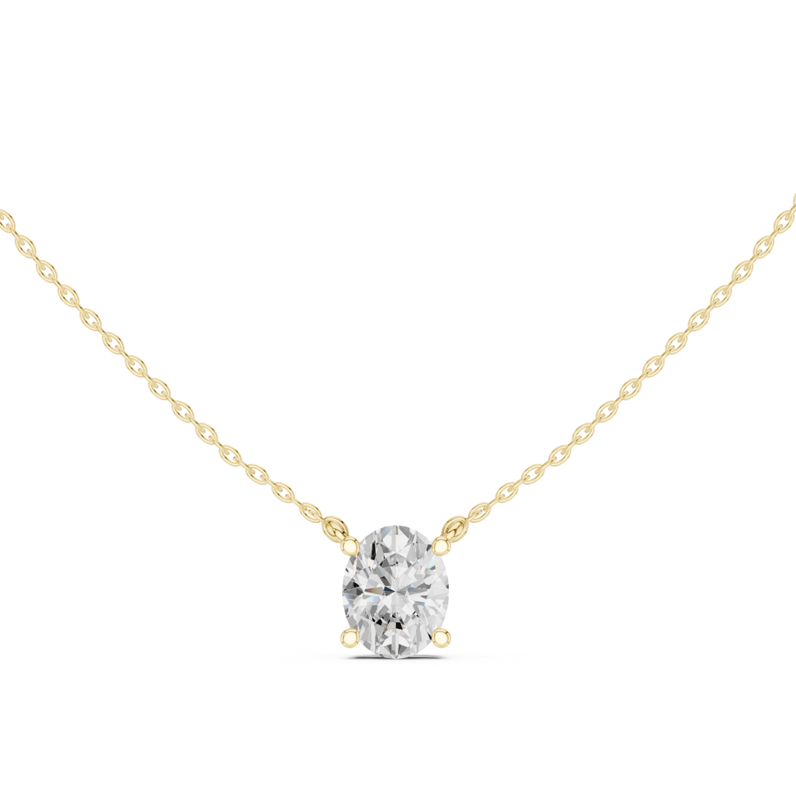 Oval Cut Diamond Solitaire Pendant - P1134OV in Necklace by 18 KARATS INC.