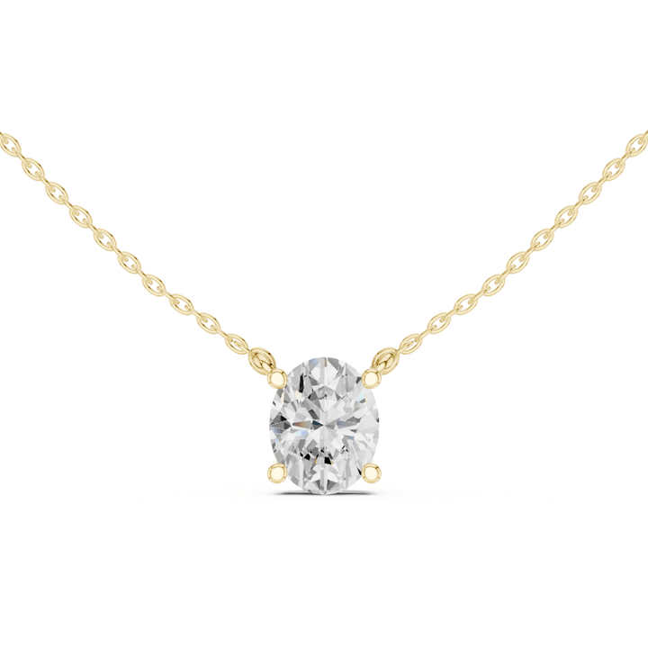 Oval Cut Diamond Solitaire Pendant - P1134OV in Necklace by 18 KARATS INC.