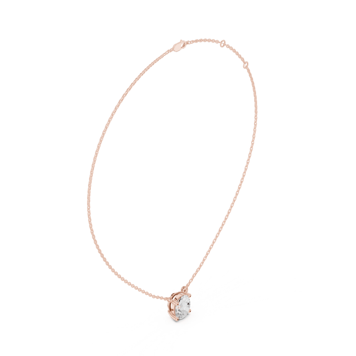 Oval Cut Diamond Solitaire Pendant - P1134OV in Necklace by 18 KARATS INC.