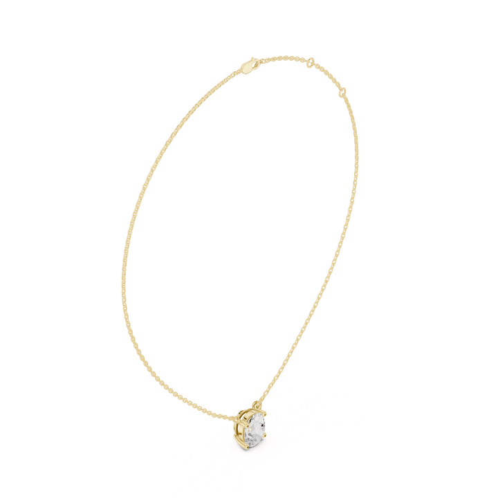 Oval Cut Diamond Solitaire Pendant - P1134OV in Necklace by 18 KARATS INC.