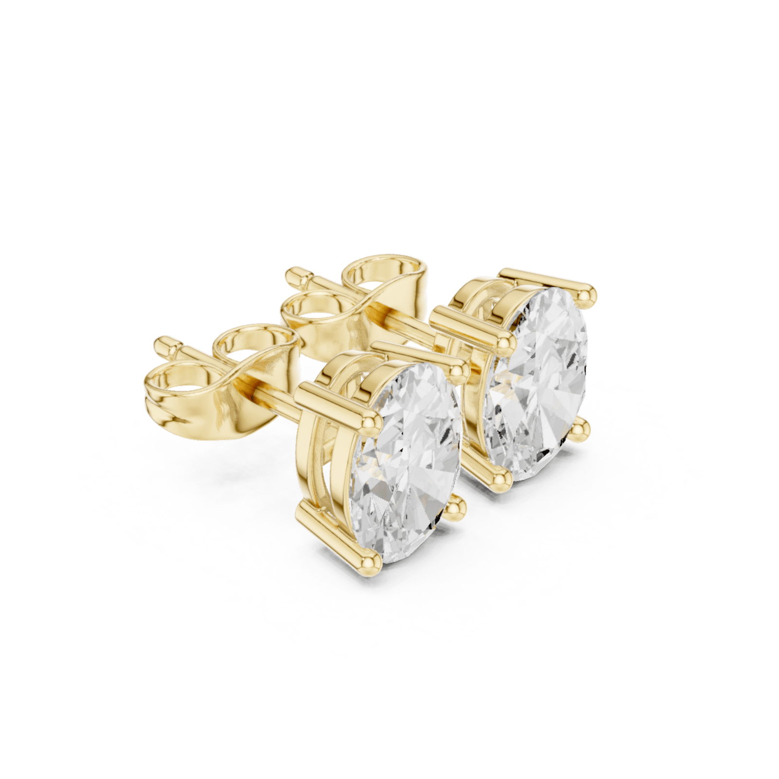 Oval Diamond Solitaire Stud Earrings - E1137 in Earrings by 18 KARATS INC.