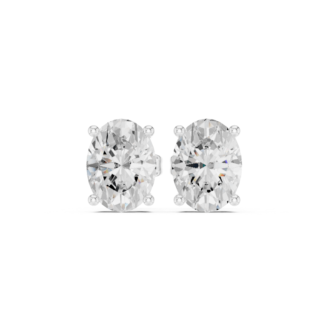 Oval Diamond Solitaire Stud Earrings - E1137 in Earrings by 18 KARATS INC.