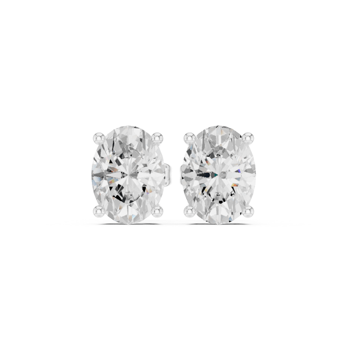 Oval Diamond Solitaire Stud Earrings - E1137 in Earrings by 18 KARATS INC.