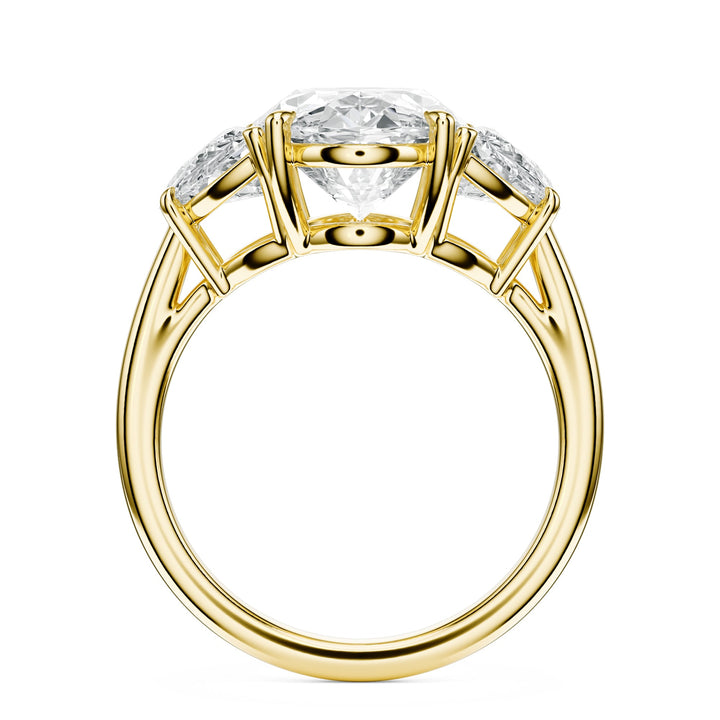 Oval & Half-Moon Three-Stone Diamond Engagement Ring in Ring by 18 KARATS INC.