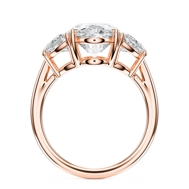 Oval & Half-Moon Three-Stone Diamond Engagement Ring in Ring by 18 KARATS INC.