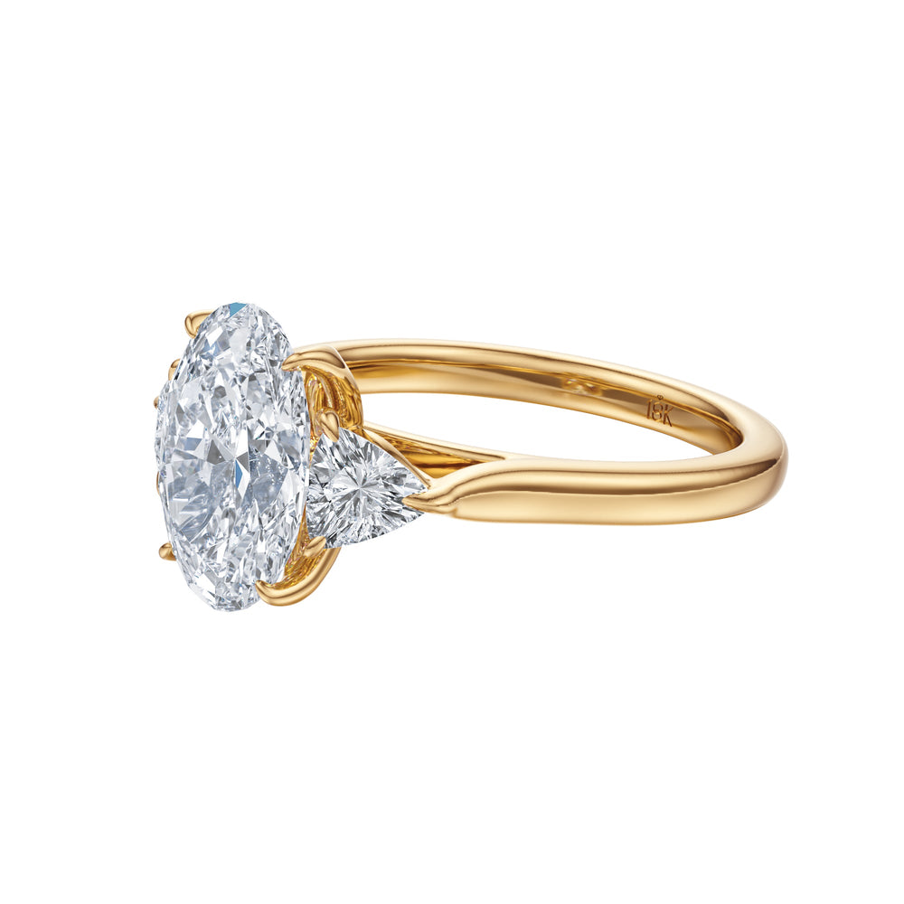 Oval Three - Stone Diamond Ring - R1043 in Ring by 18 KARATS