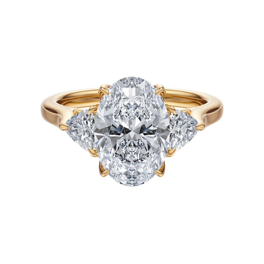 Oval Three - Stone Diamond Ring - R1043 in Ring by 18 KARATS