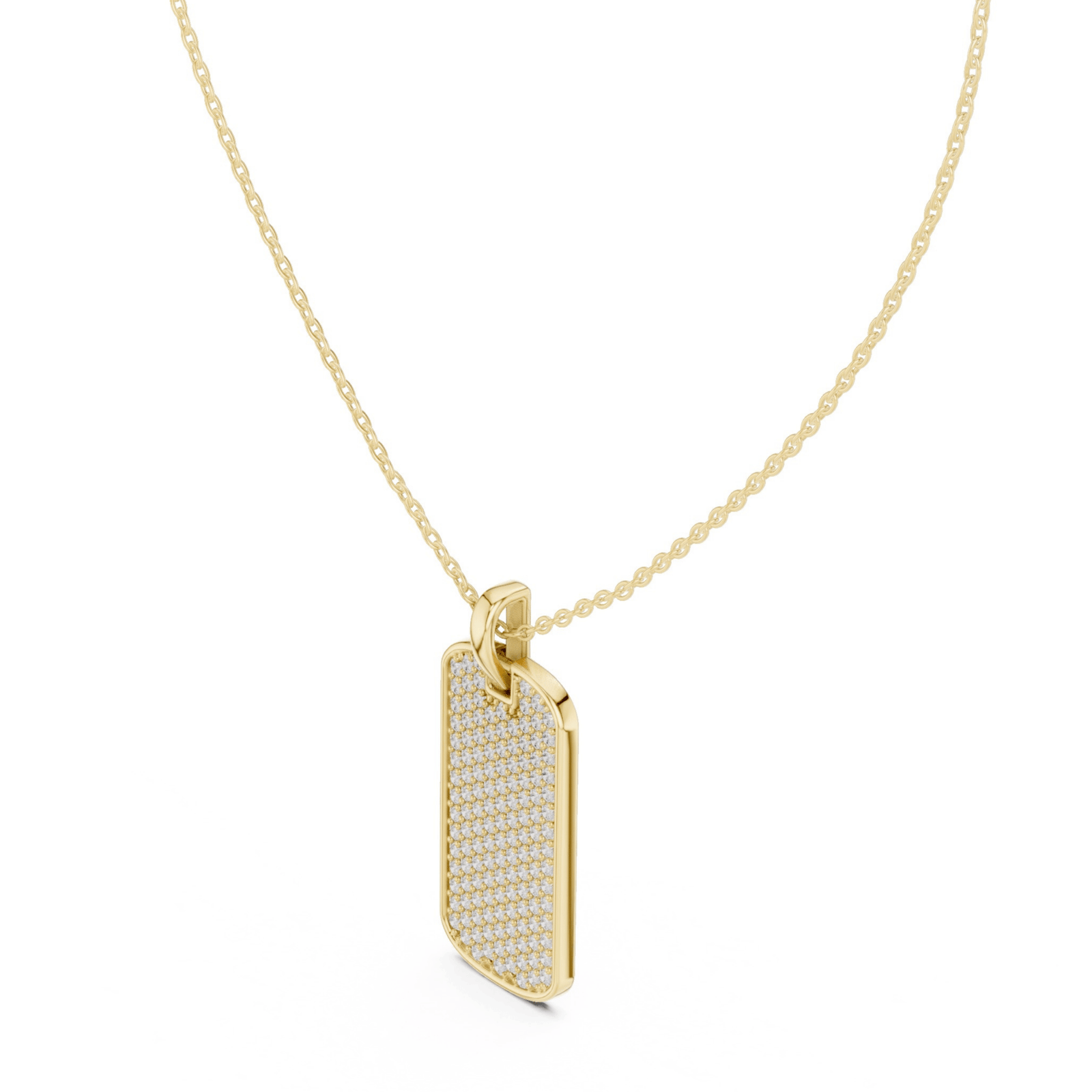 Pavé 1.38 ctw Diamond Tag Necklace - P1128 in Necklace by 18 KARATS INC.