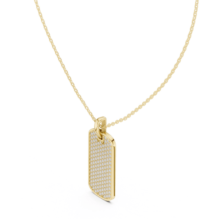 Pavé 1.38 ctw Diamond Tag Necklace - P1128 in Necklace by 18 KARATS INC.
