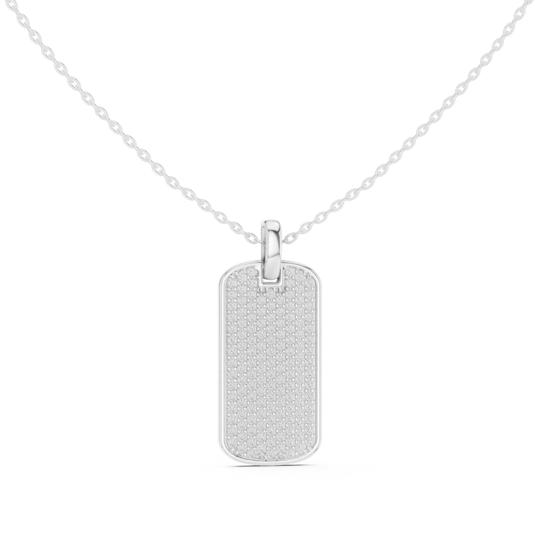 Pavé 1.38 ctw Diamond Tag Necklace - P1128 in Necklace by 18 KARATS INC.