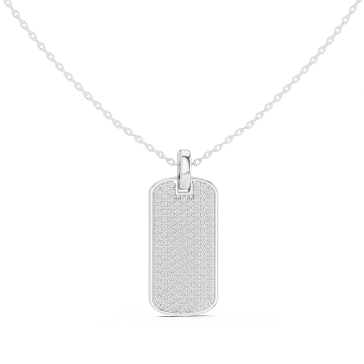 Pavé 1.38 ctw Diamond Tag Necklace - P1128 in Necklace by 18 KARATS INC.