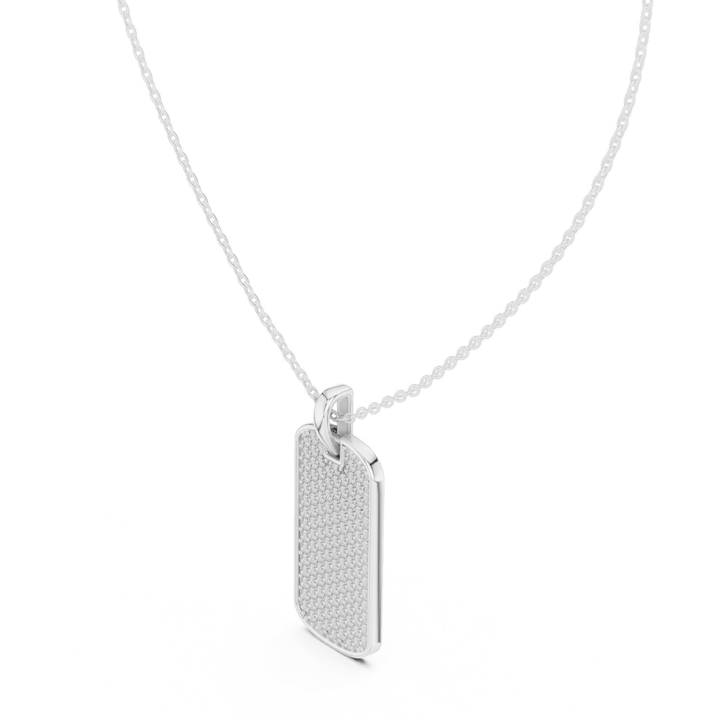 Pavé 1.38 ctw Diamond Tag Necklace - P1128 in Necklace by 18 KARATS INC.